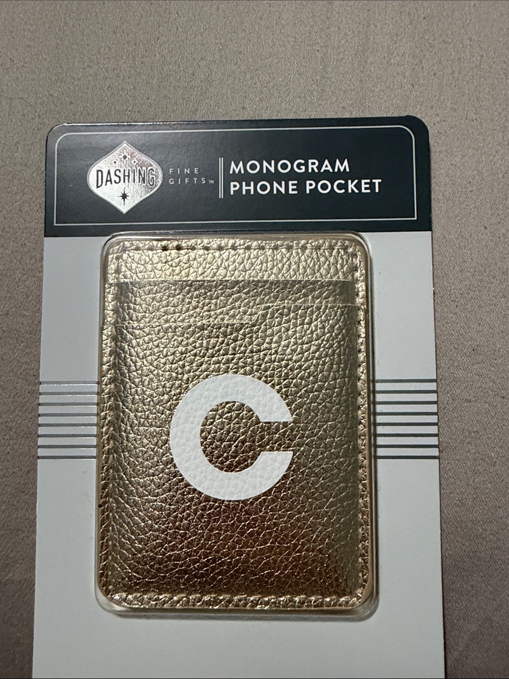Dashing Monogram Phone Pocket - Gold C